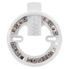 apollo xp95 discovery series mounting plate showing front view with metal connectors and white plastic base