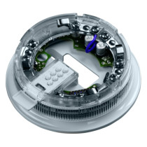 Clear angled Flapxpbb Loop Powered Beacon Base With Isolator showing internal circuit board and wiring connections