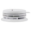 Side view of apollo x95 sounder beacon base with isolator and flapwhc cover in white plastic casing