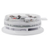 Side view of the apollo x95 sounder beacon base with isolator showing its round shape and clear top cover