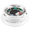 alarmsense sounder base shown at an angled view revealing internal wiring and components