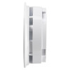 Side view of the alarmsense sounder base showing its white plastic round shape and depth