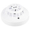 White angled Flash55 Apollo Alarmsense 55 Deg Rate Of Rise Heat Detector with grille and central label A1R