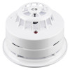 alarmsense cs fixed temperature heat detector shown from the front with white casing and ventilation slots