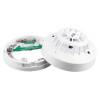 alarmsense a1r rate of rise heat detector shown separated into two parts with white casing and visible circuitry