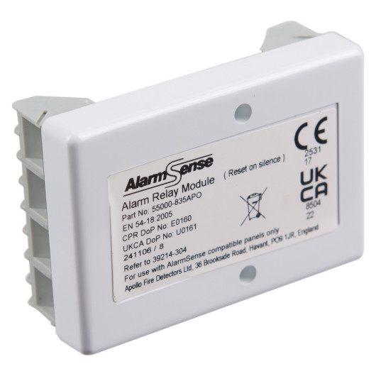 an angled view of the apollo alarmsense relay module