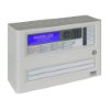 Angled view of a dxc1 single loop addressable fire alarm panel with display and control buttons visible