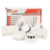 c tec hush activ grade c domestic alarm system showing control panel unit with multiple circular sensors and detectors in white