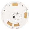 c tec hush activ grade c domestic alarm system showing the back of a round detector with labels and sensors