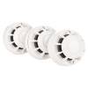 c tec hush activ grade c domestic alarm system showing three round detectors with red, blue, and white details