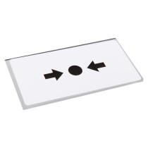 an angled view of a single replacement glass for a manual call point