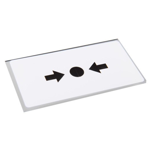 an angled view of a single replacement glass for a manual call point