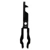 Front view of kac manual call point replacement test key in black plastic with a central hole