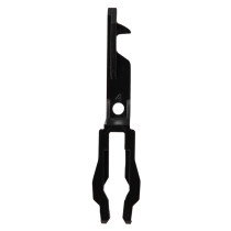 Front view of kac manual call point replacement test key in black plastic with a central hole