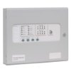 kentec sigma cp r 2 zone repeater panel shown from an angled view with buttons and indicator lights on a grey box