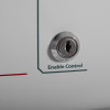 Closeup of keyhole labelled Enable Control on kentec sigma cpr 2 zone repeater panel