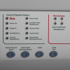 kentec sigma cpr 2 zone repeater panel showing various labelled indicator lights and control buttons