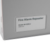 Label on kentec sigma cpr 2 zone repeater panel showing fire alarm repeater model number and made in UK text
