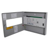 Open kentec sigma cpr 2 zone repeater panel showing interior control board and labelled indicators