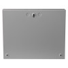 Back view of kentec sigma cpr 4 zone repeater panel showing a plain rectangular metal surface with mounting holes
