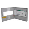 kentec sigma cpr 4 zone repeater panel with its front cover open showing internal components and labels