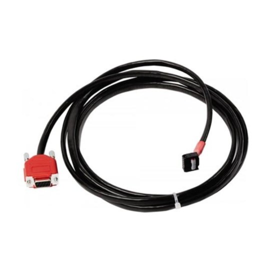 Front view of kentec syncro download lead showing the cable and red connector ends