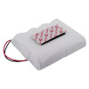 evacuator synergy rf replacement 9v battery pack white showing the back side with wires and adhesive strip attached