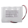 evacuator synergy rf replacement 9v battery pack white shown from the front with label and attached wires visible