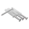 Evacuator Sitemaster call point site alarm fixings including screws and plastic wall plugs on white background