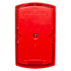 Back view of red evacuator sitemaster push button site alarm showing casing details