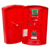 evacuator sitemaster push button site alarm shown disassembled with internal wiring and components visible inside red casing