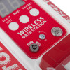 Closeup detail of the evacuator synergy rf base station site alarm showing buttons and controls on a red panel