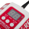 Closeup of the evacuator synergy rf base station site alarm display screen showing buttons and indicators
