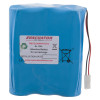 blue battery pack labelled for evacuator synergy rf sounder strobe site alarm with red and black wires attached