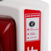 Closeup of the indicator on an evacuator synergy rf sounder strobe site alarm showing LED status labels in red and white