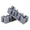 Grey attachment clips for fmc modular fire extinguisher stand shown on white background