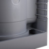 Close up of the back section of the fmc modular fire extinguisher stand grey showing details and texture