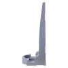 Side view of fmc modular fire extinguisher stand in grey showing its shape and structure