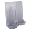 Grey fmc modular fire extinguisher stand double shown from an angled view