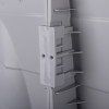 Close-up of grey attachment clips on fmc modular fire extinguisher stand grey double