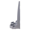Side view of the grey fmc modular fire extinguisher stand double showing the shape and compartments