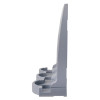 Side view of a grey fmc modular fire extinguisher stand triple showing three cylindrical holders and back support