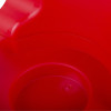 Close up of the base of the fmc modular fire extinguisher stand red showing its smooth curved surface