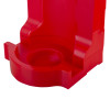 red fmc modular fire extinguisher stand base showing curved and raised design details