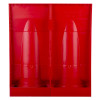 Back view of the red fmc modular fire extinguisher stand double with two tall compartments