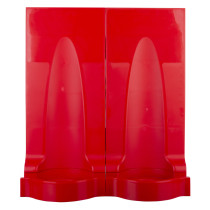 fmc modular fire extinguisher stand red double shown from the front with two red holders side by side
