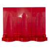 fmc modular fire extinguisher stand red triple viewed from the front showing three red vertical holders