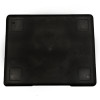 bottom view of fmc campsite cabinet showing a flat black surface with four small raised feet in each corner