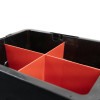 fmc campsite cabinet showing black exterior with red internal dividers