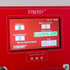 Front display of the evacuator synergy plus wireless site alarm base station showing system status and units information